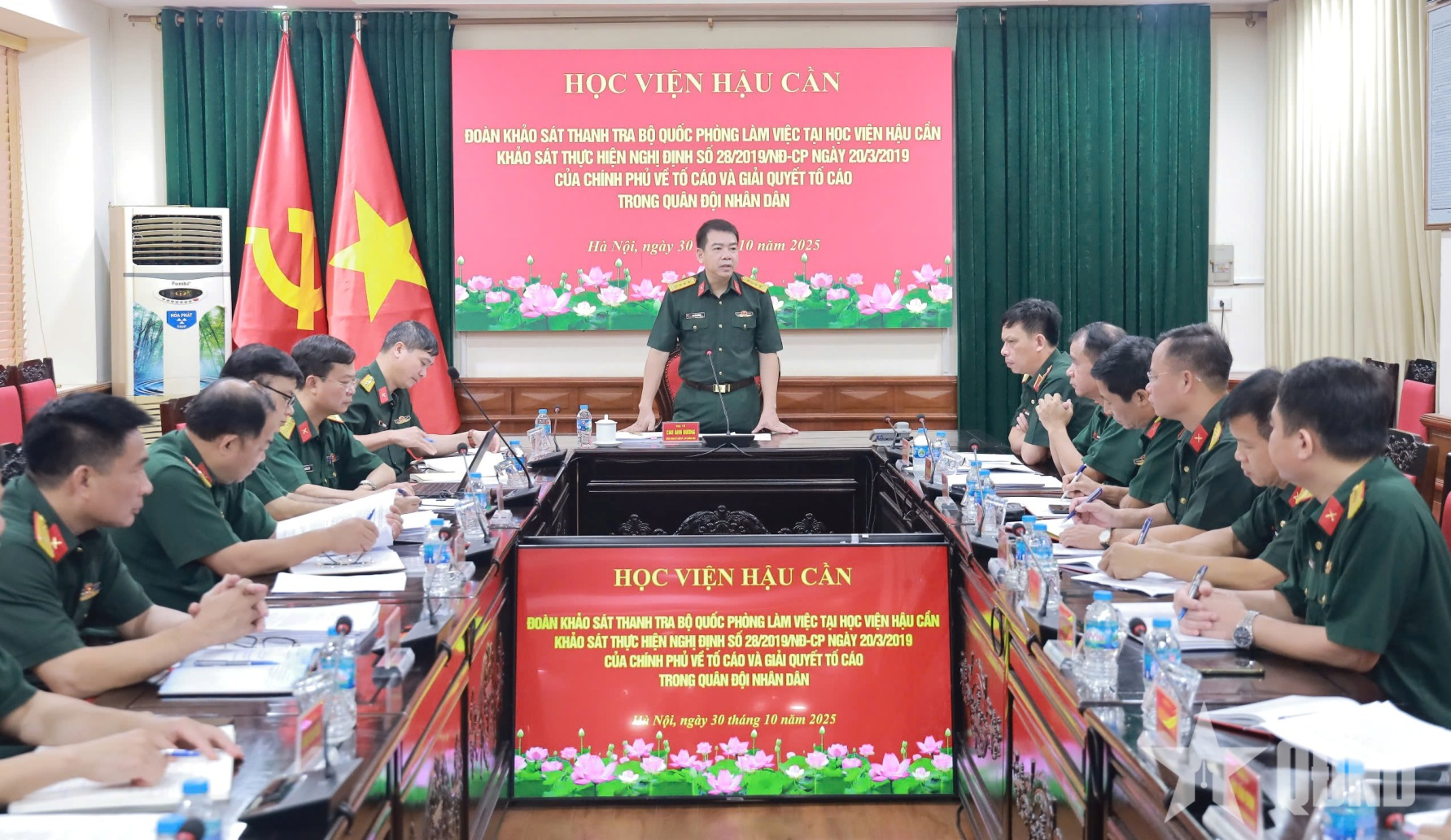 Đoàn khảo sát Thanh tra Bộ Quốc phòng làm việc tại Học viện Hậu cần